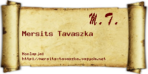 Mersits Tavaszka névjegykártya